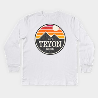 Visiting NC Mountain Cities Tryon, NC Sunset Kids Long Sleeve T-Shirt